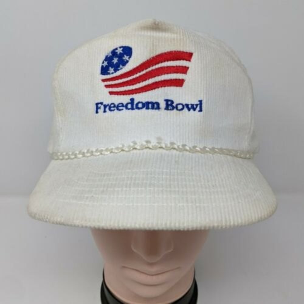 Vintage 1991 Freedom Bowl Corduroy Hat SD State Aztecs Tulsa Golden Hurricane